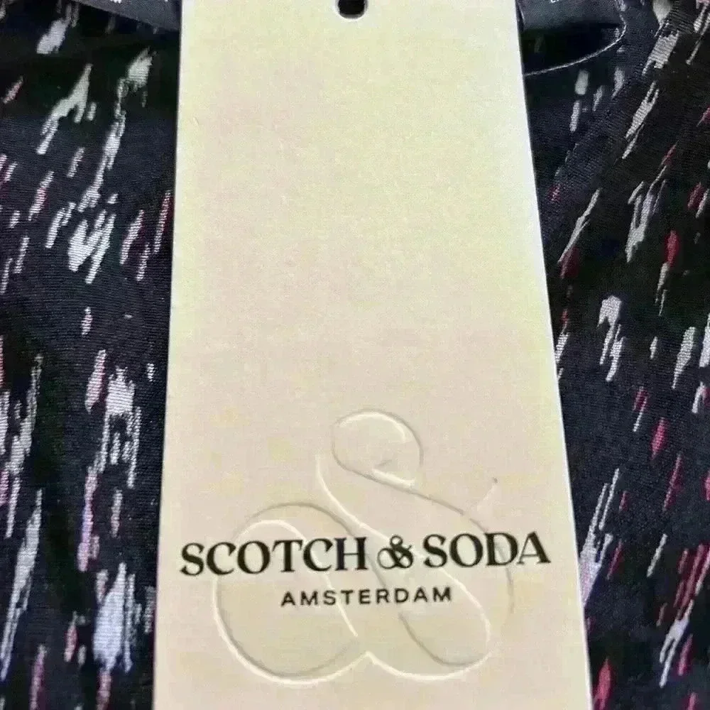 NWT Scotch and Soda “In Bloom” Dress Eu40/8 Bold Geometric Print Boho Midi Work